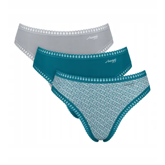 3 x Majtki damskie Sloggi Go Crush High Leg C3P, Kolor: wielokolorowy V022, Rozmiar: M