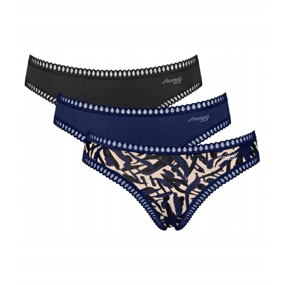 3 x Majtki damskie Sloggi Go Crush Mini, Kolor: wielokolorowy M008, Rozmiar: L
