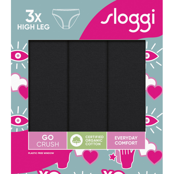 3 x Majtki damskie sloggi GO Crush High leg C3P, Kolor: czarny, Rozmiar: M, 9 image