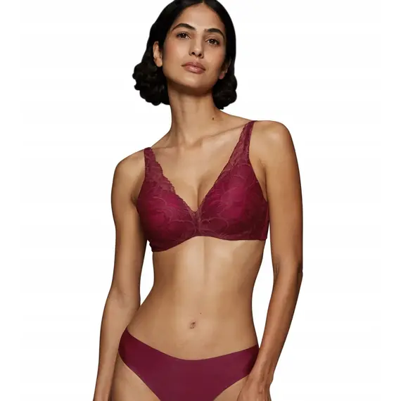 Biustonosz Triumph Body Make-Up Illusion Lace WP, Kolor: burgund, Rozmiar: 70F