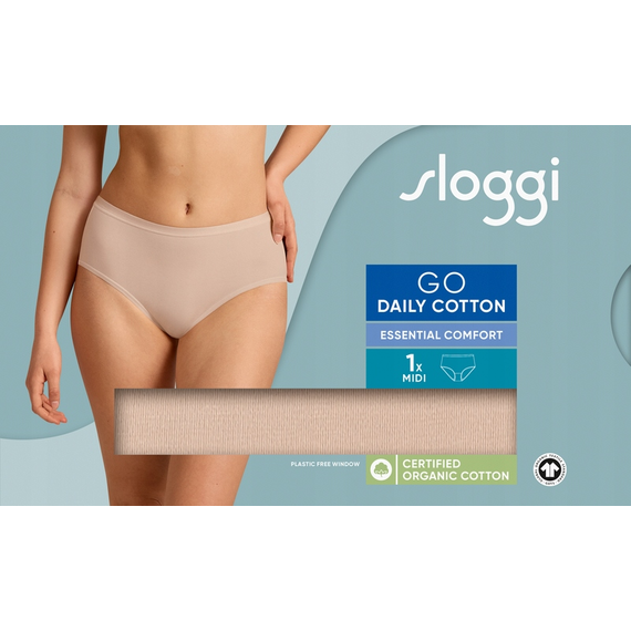 Majtki Damskie Sloggi GO Daily Cotton Midi Bawełna, Kolor: beżowy, Rozmiar: L, 6 image