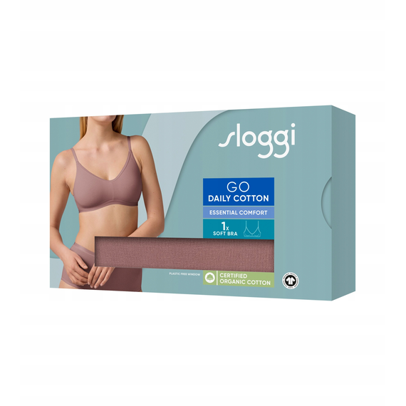 Sloggi GO Daily Cotton Soft Bra Biustonosz bez fiszbin, Kolor: brązowy, Rozmiar: S, 3 image