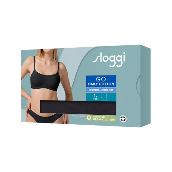 Sloggi biustonosz bez fiszbin GO Daily Cotton Top, Kolor: czarny, Rozmiar: S, 5 image
