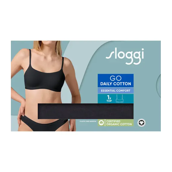 Sloggi biustonosz bez fiszbin GO Daily Cotton Top, Kolor: czarny, Rozmiar: S, 6 image
