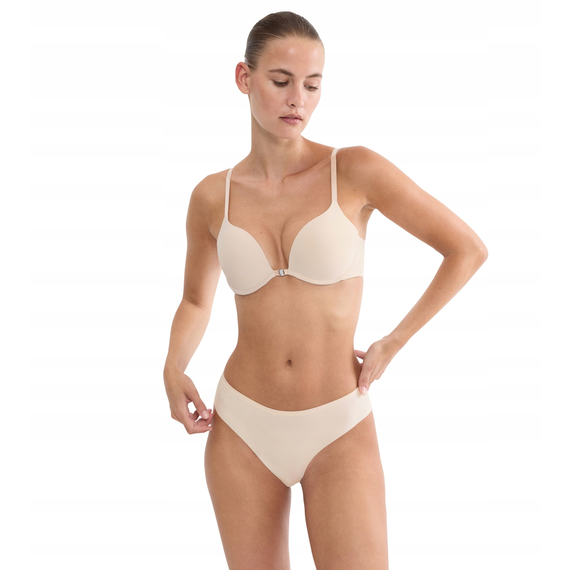 Biustonosz Triumph Pure Micro WHUF Push Up Zapinany z przodu, Kolor: beżowy, Rozmiar: 75D