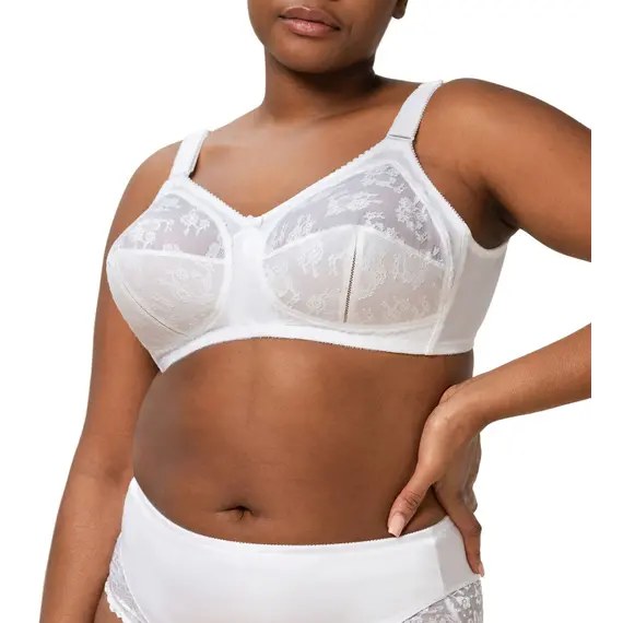 Triumph Doreen N X biustonosz biały modelka plus size przód