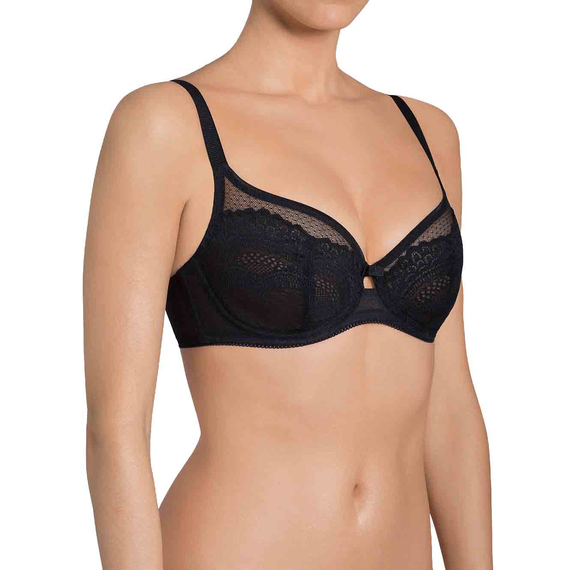 Koronkowy biustonosz z miękkimi miseczkami na fiszbinach przeznaczony na średni i duży biust Triumph Beauty-Full Darling W02 czarny, Kolor: czarny, Rozmiar: 65D