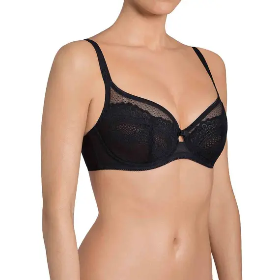 Koronkowy biustonosz z miękkimi miseczkami na fiszbinach przeznaczony na średni i duży biust Triumph Beauty-Full Darling W02 czarny, Kolor: czarny, Rozmiar: 65D